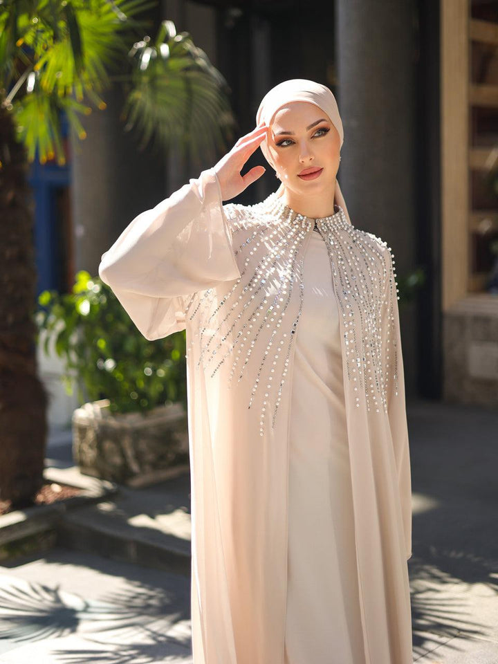 tesettur-abiye-Coral Abaya Tesettür Takım-ModaZehrada