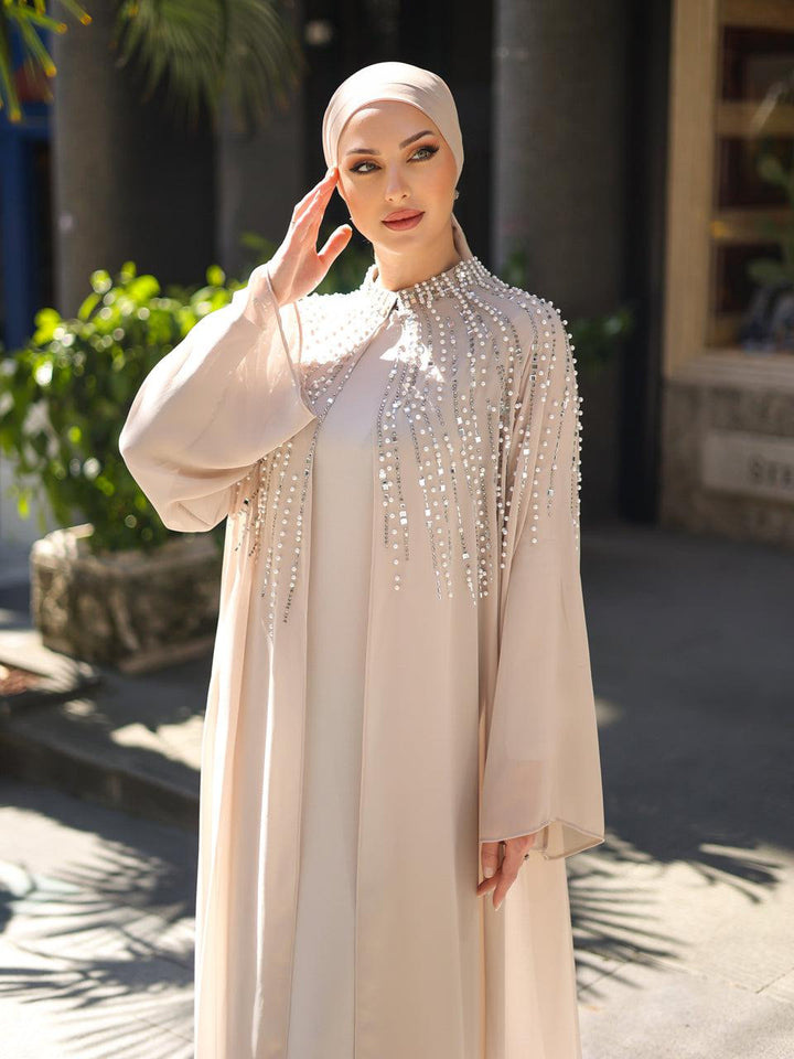 tesettur-abiye-Coral Abaya Tesettür Takım-ModaZehrada